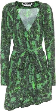 Nancy snake-print mini wrap dress