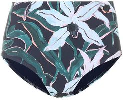 Floral high-waisted bikini bottoms