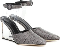 Lex croc-effect leather pumps