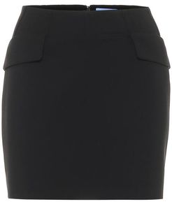 High-rise wool miniskirt