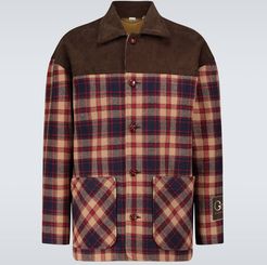 Checked wool and corduroy jacket