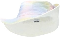 Tie-dye denim bucket hat