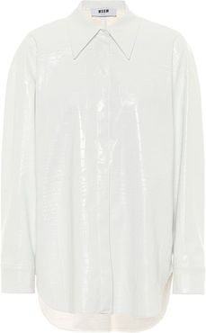 Faux patent leather shirt