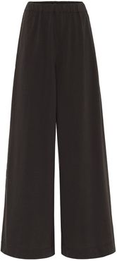 High-rise cotton-jersey wide pants