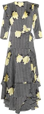 Calla floral silk-blend dress