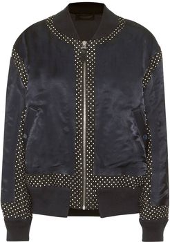 Dotted silk-blend bomber jacket