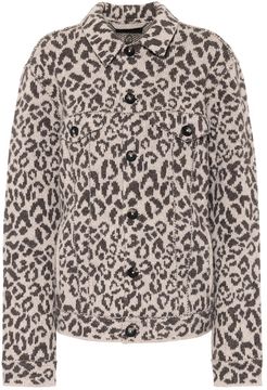 Leopard-jacquard wool jacket