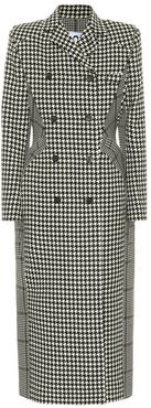 Checked wool coat