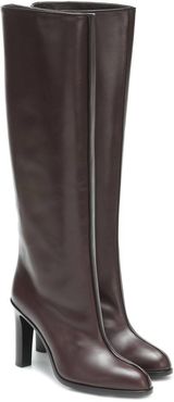Wide Shaft leather knee-high boots