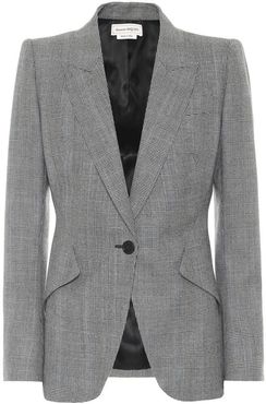 Checked wool and cashmere blazer