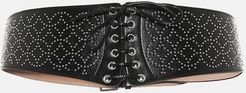 Embellished leather belt