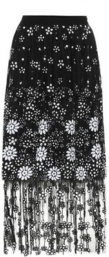 Floral sequined tulle skirt