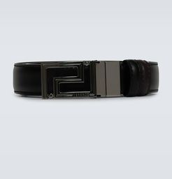 Logo leather belt