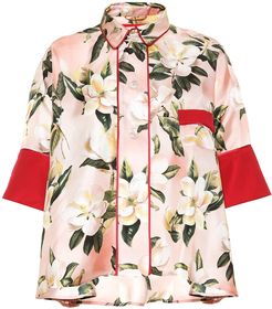 Pistis Plumeria silk pajama shirt