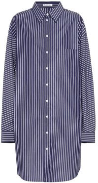 Oversized striped cotton shirt dress
