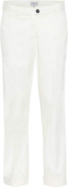 Stretch-cotton mid-rise pants