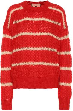 Striped mohair-blend sweater