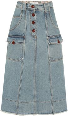 High-rise denim mini skirt