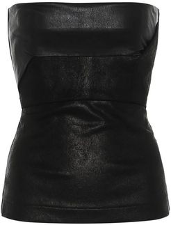 Leather bustier top