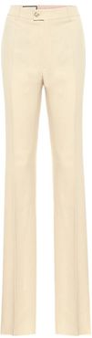 Silk and wool cady straight pants