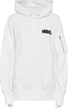 x sacai cotton-blend jersey hoodie