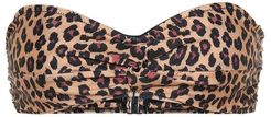 Leopard bandeau bikini top
