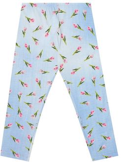 Floral stretch-cotton leggings
