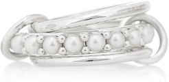 Akoya sterling-silver ring with pearls