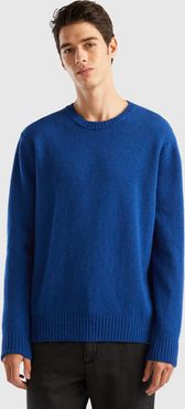 Benetton, Maglia In Lana Shetland, Bluette, Uomo