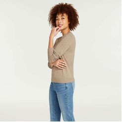 Pointelle Sweater, Khaki Brown (Size M)