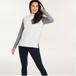 Colour Block Sweater, Light Grey Mix (Size L)