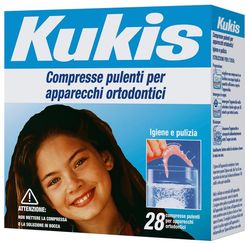 Kukis cleanser 28 compresse per pulizia apparecchi ortodontici