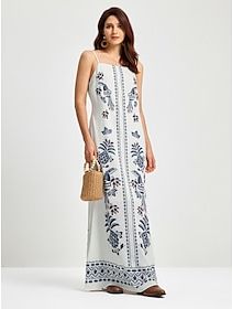 White Floral Summer Fashion Vacation S M L