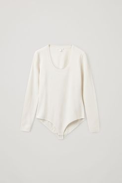 WOOL MIX KNITTED LONG-SLEEVE BODYSUIT