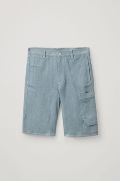 ORGANIC COTTON DENIM CARGO SHORTS