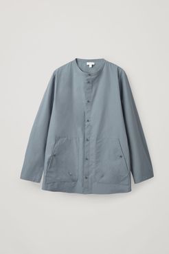 COTTON OVERSIZED GRANDAD COLLAR SHIRT