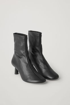 NAPPA LEATHER SOCK-STYLE ANKLE BOOTS