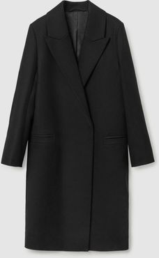 WOOL-MIX OVERSIZED LAPEL LONG COAT