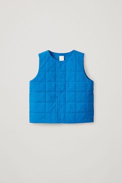 CHECK QUILTED PADDED GILET