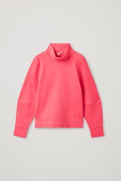 MERINO WOOL-ORGANIC COTTON MIX ROLL-NECK STRUCTURED JUMPER