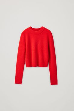 CROPPED WOOL MIX JUMPER