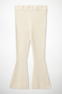 ORGANIC COTTON CHENILLE FLARED RIBBED PANTS