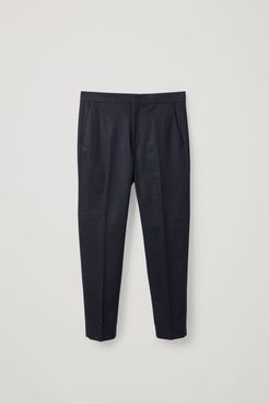 STRAIGHT-LEG WOOL-CASHMERE PANTS