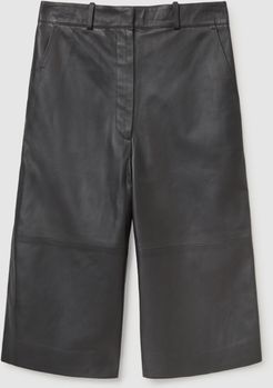 LEATHER HIGH WAISTED WIDE-LEG SHORTS