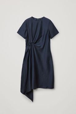 LYOCELL-MIX KNOT DRAPE DRESS