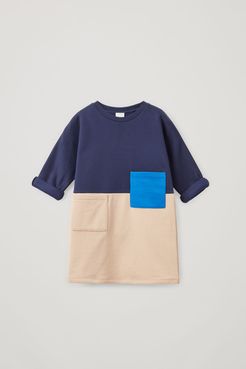 ORGANIC COTTON COLOUR BLOCK SWEATSHIRT DRESS