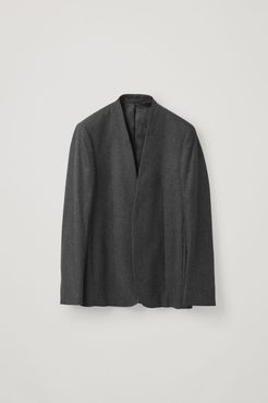 CASHMERE-WOOL MIX COLLARLESS BLAZER