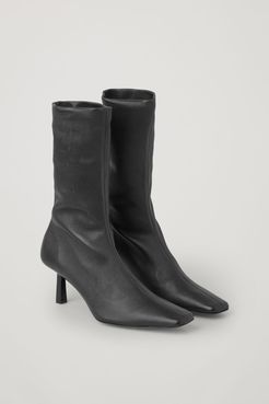 LEATHER SOCK ANKLE BOOTS