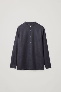 FELT COLLARLESS OVERSHIRT