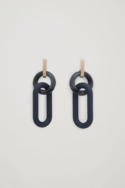 CONTRAST TEXTURE DROP LINK EARRINGS